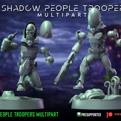 Shadow People Troopers Multipart by War Bear 3D Studios