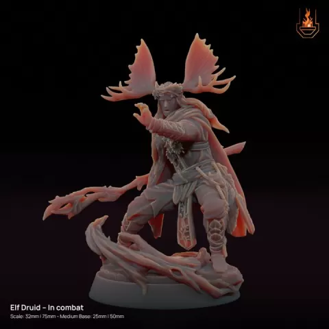 Elf Druid - in combat by Magnetic Foundry