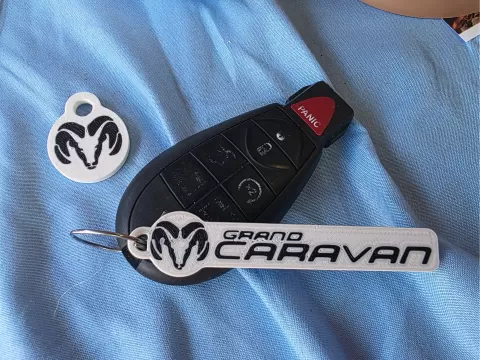 Dodge Ram / Grand Caravan Keychain tag 2-sided AMS