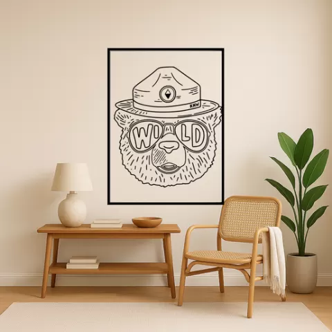 Smokey the Bear Smokey The Bear Outdoor Adventure Wall Art Framed