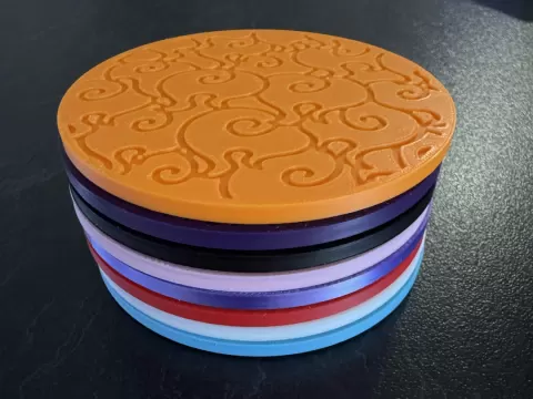 Devil Fruit Swirl Coasters (One Piece Inspired)