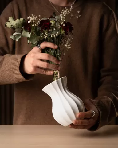 Modern Fluted Vase