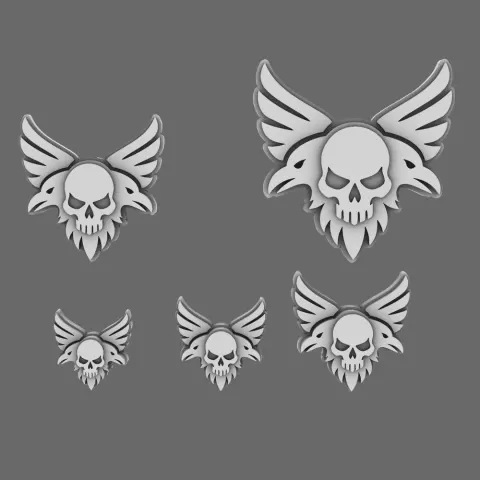 Skull Ravens Flat Symbols