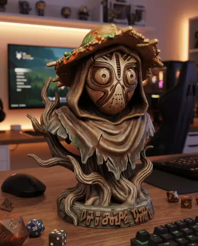 Skull Kid Bust | Majora's Mask Fan Art | Wooden Scarecrow Figure