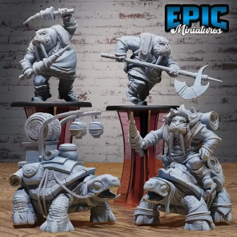 Walrus Folk Warrior Set / Northern Sea Warrior / Snow Tribe / Arctic Fighter / Humanoid Ice Creature / Animal Hybrid Encounter by Epic-Miniatures