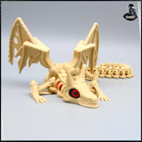 Skeleton Dragon V2 - Articulated - Print in place - No Supports - Fantasy by EndK7