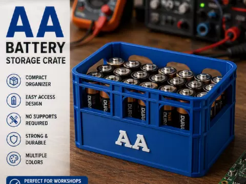 AA Battery Storage Crate