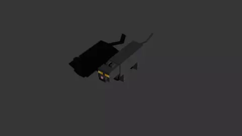 Stylized Black Cat 3D Model - Minecraft Inspired