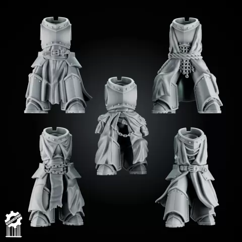 SET2 - 5 eternal Crusader Armored Bodies – Heroic 32mm Scale – Knightly Infantry Torsos [Supported] by wargamesprint
