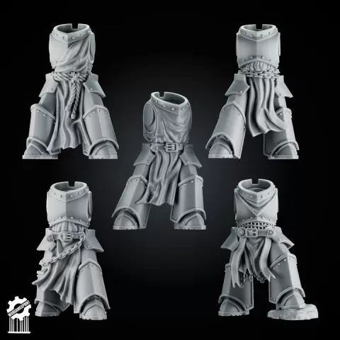 SET1 - 5 eternal Crusader Armored Bodies – Heroic 32mm Scale – Knightly Infantry Torsos [Supported] by wargamesprint