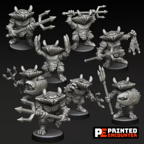 Crabfolk warriors by Printed Encounter