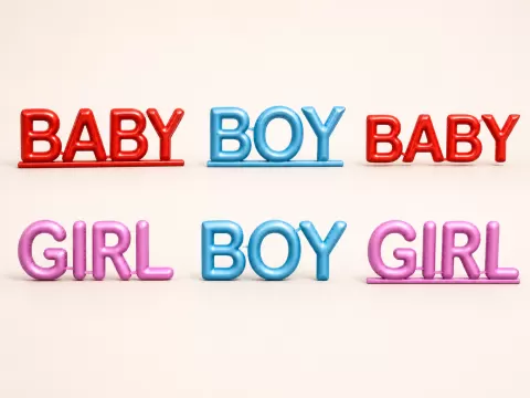 Balloon Word Signs | BABY, BOY & GIRL