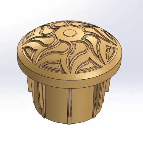 Fence column cap - flower motive