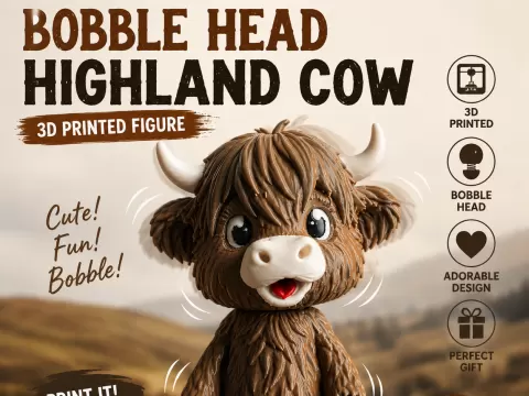 Bobble Head Highland Cow