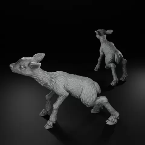 Jumping Megaloceros Calf - Giant Irish Elk Fawn - Prehistoric Megafauna