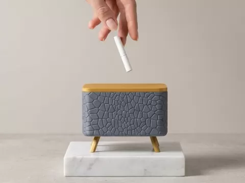 Modern Minimalist Ashtray - Stone Texture