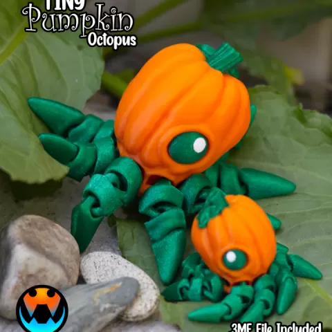 Tiny Pumpkin Octopus by Cinderwing3D