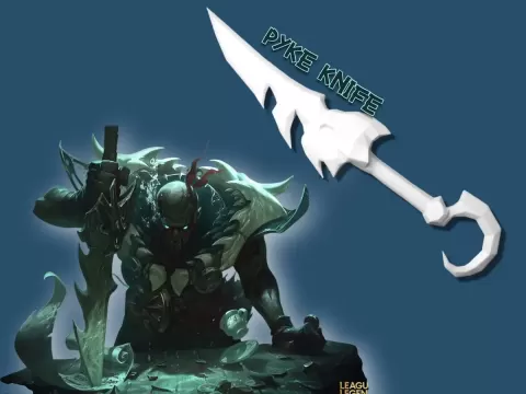 League of Legends Pyke Knife/dagger STL • 3D Printable Cosplay Weapon • LOL Prop File