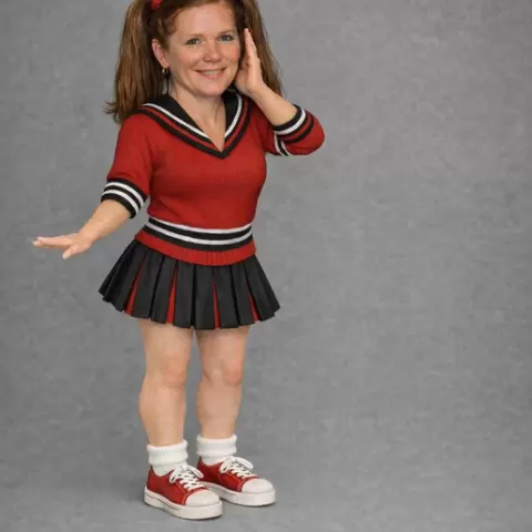 Cheerleader with pig tails