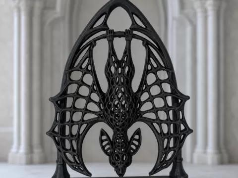 Cathedral Bat – Gothic Lattice Sculpture
