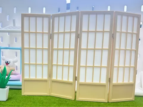 1:12 简约原木风屏风