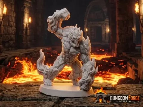 Infernal Stone Golem – Fire Elemental Guardian