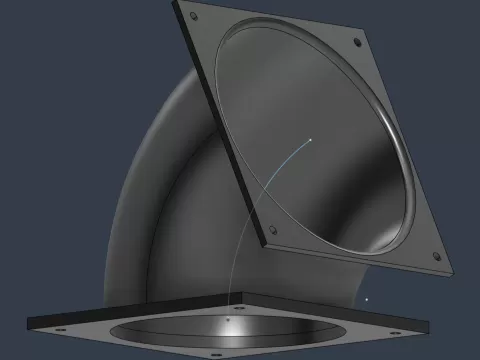 4inch redirect duct with 120mm fan flange