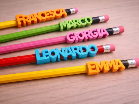 Nome infilabile matita parametrico personalizzable