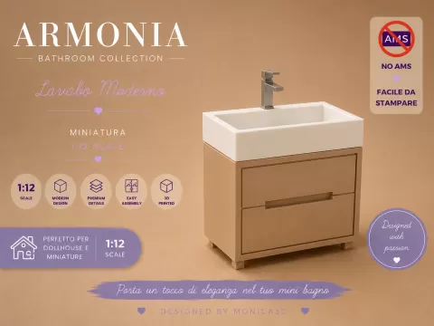 Mobile Lavabo Moderno in Miniatura 1:12
