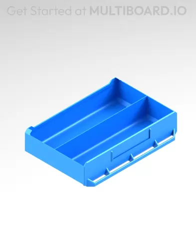 4x1x2 LU - Labelled - Row Divided - MultiBin Simple Drawer