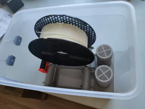 IKEA 365+ Box 10,6 Liter - Filament Dry Box mit 2x Silica Zylinder (für PRUSAMENT 2 Rollen) mit digital Hygrometer