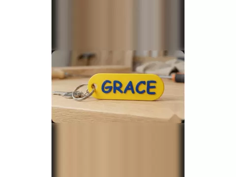 Grace Personalized Name Keychain | 3D Printed Tag for Backpack & Keys
