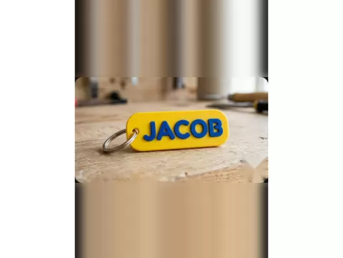 Jacob Personalized Name Keychain | 3D Printed Tag for Backpack & Keys