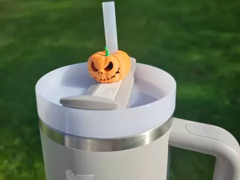 Halloween Pumpkin Straw Topper