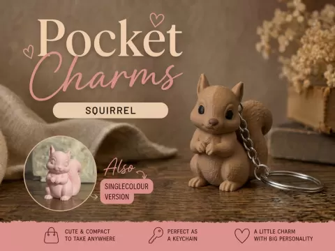 Squirrel Keychain Pocket Charms