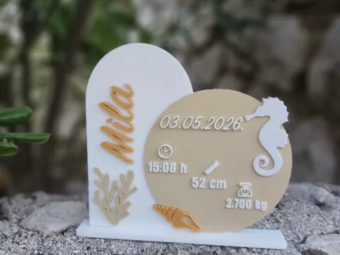 Baby Birth Plaque – Ocean Theme