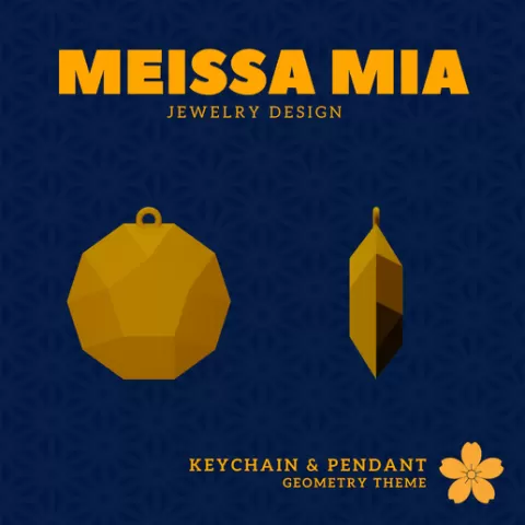 31. Pentagonal Gyrobicupola Keychain – 29. Johnson Solids Pendant and Keychain - 3D Print File for Geometric Keychain & Pendant - Girl's Fashion Accessories
