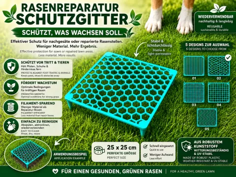 Rasen-Reparatur Schutzgitter 25x25cm