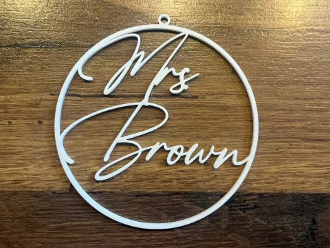 Ring mit Namen Mrs. Brown z.B: als Deko
