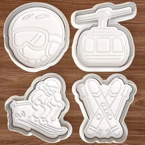 Ski Cookie Cutter Set