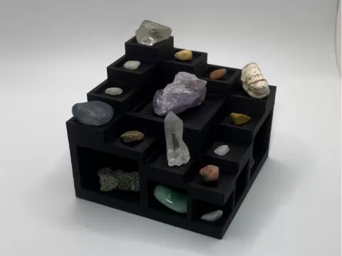 Tiered Crystal Display Stand with Storage