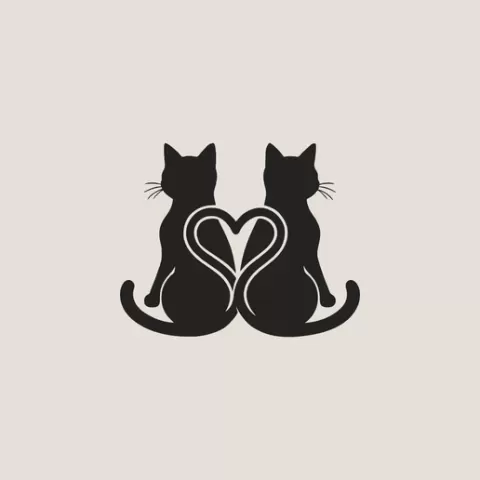 Cat Heart Wall Art - 3D Printable