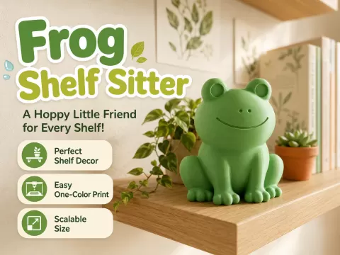 Frog Shelf Sitter – Cute Easy-Print Decor