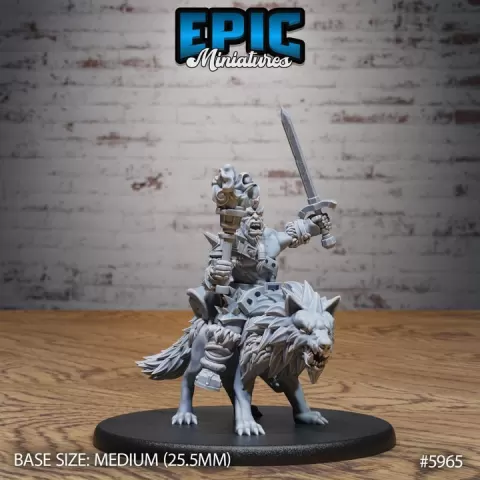 Snow Orc Warg Rider / Green Skin Warrior / Arctic Beast / Northern Creature / Goblinoid Ice Monster / Forest Raider Goblin / Winter Encounter by Epic-Miniatures
