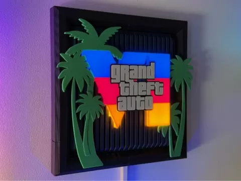 GTA VI Neon Style Wall Panel / LED Optional