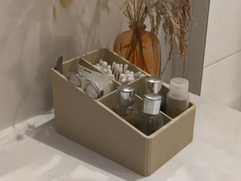 Fluted Bathroom Organizer – Ribbed Vanity Caddy