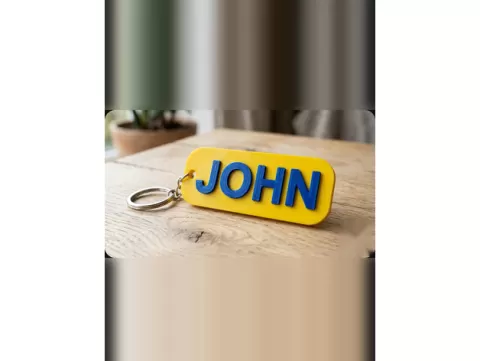 John Personalized Name Keychain | 3D Printed Tag for Backpack & Keys