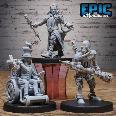 Geartown Automaton Set ‧ DnD Miniature ‧ Tabletop Miniatures ‧ Gaming Monster ‧ 3D Model ‧ RPG ‧ DnDminis ‧ STL FILE‧ DnD Miniature ‧ Tabletop Miniatures ‧ Gaming Monster ‧ 3D Model ‧ RPG ‧ DnDminis ‧ STL FILE