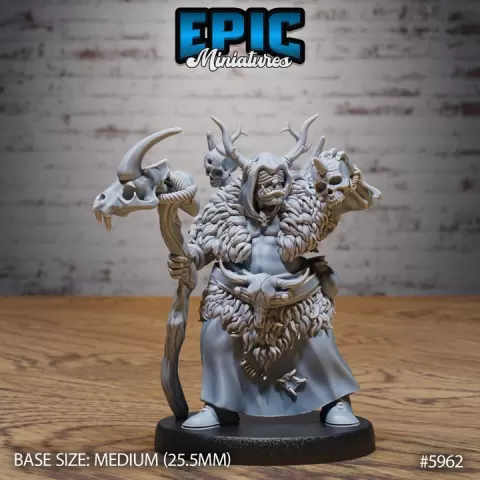 Snow Orc Shaman / Green Skin Warrior / Arctic Beast / Northern Creature / Goblinoid Ice Monster / Forest Raider Goblin / Winter Encounter by Epic-Miniatures