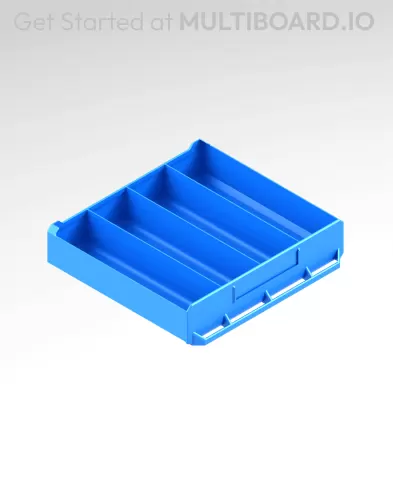 4x1x3.5 LU - Labelled - Column Divided - MultiBin Simple Drawer